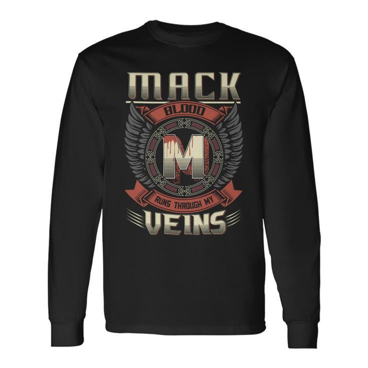 Mack Blood Run Through My Veins Name V8 Long Sleeve T-Shirt