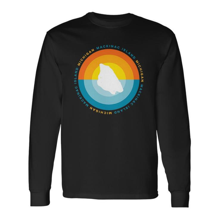 Mackinac Island Michigan Sunset Graphic Long Sleeve T-Shirt