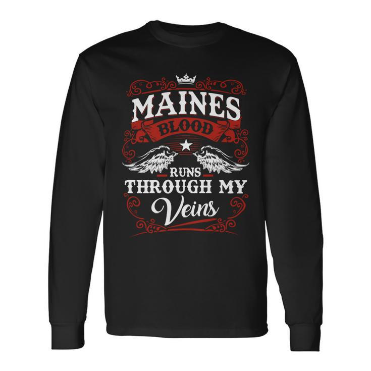 Maines Name Shirt Maines Name Long Sleeve T-Shirt