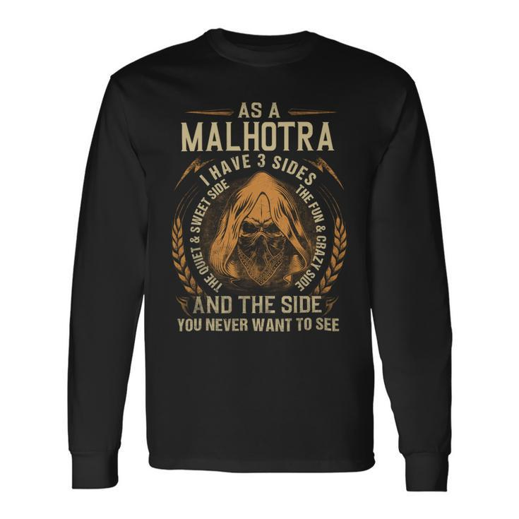 Malhotra Name Shirt Malhotra Name V2 Long Sleeve T-Shirt