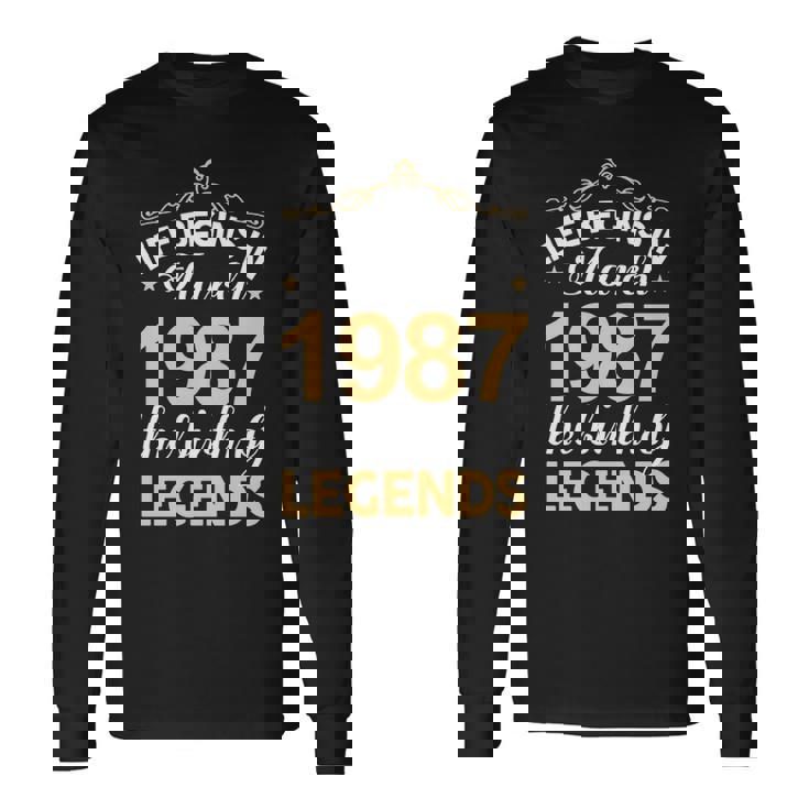March 1987 Birthday Life Begins In March 1987 V2 Long Sleeve T-Shirt