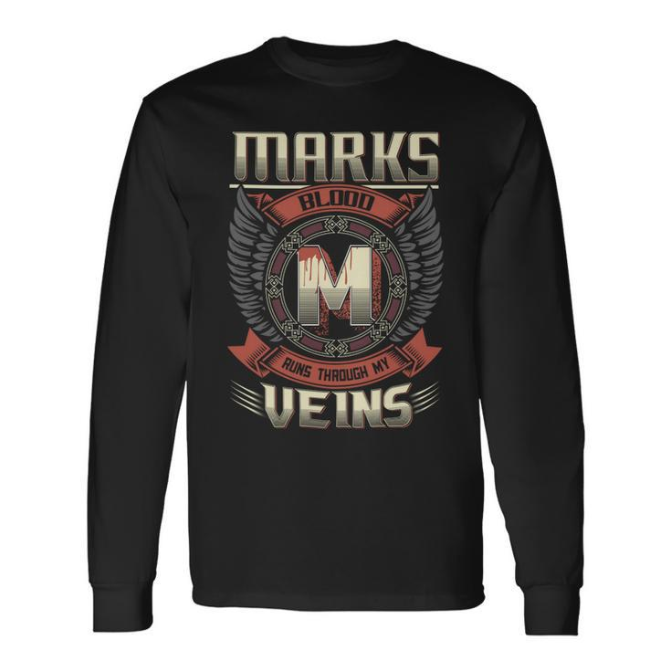 Marks Blood Run Through My Veins Name V6 Long Sleeve T-Shirt
