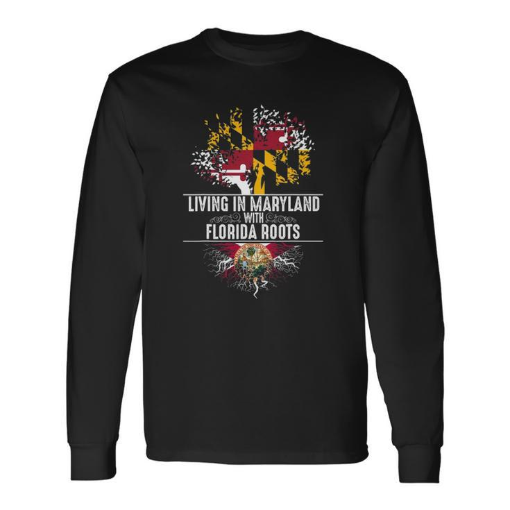 Maryland Home Florida Roots State Tree Flag Love Long Sleeve T-Shirt T-Shirt