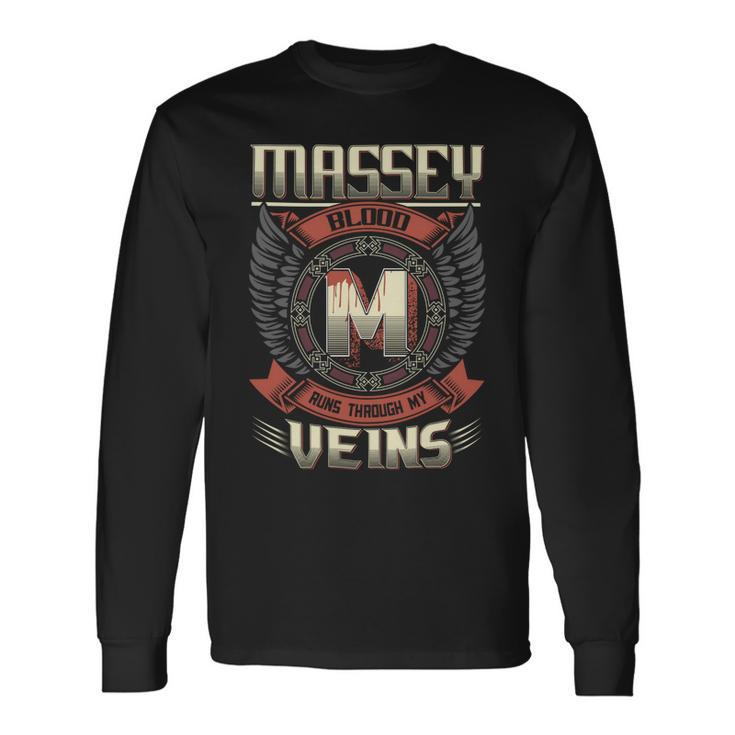 Massey Blood Run Through My Veins Name V3 Long Sleeve T-Shirt