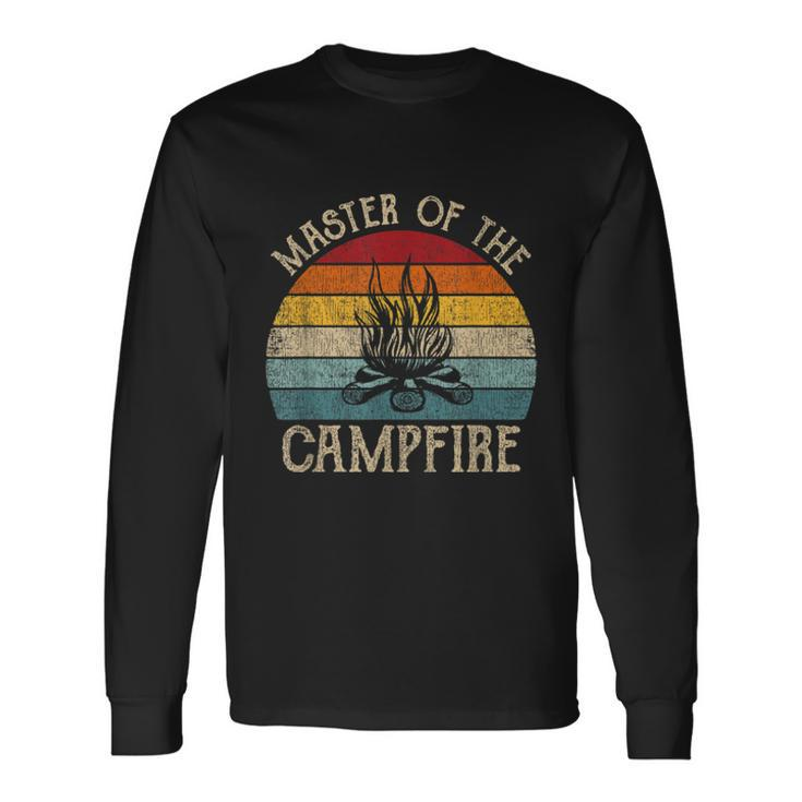 Master Of The Campfire Camping Retro Camper Long Sleeve T-Shirt