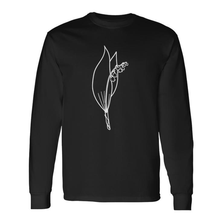 May Lily Of The Valley Birth Flower Art Floral Minimalist Long Sleeve T-Shirt