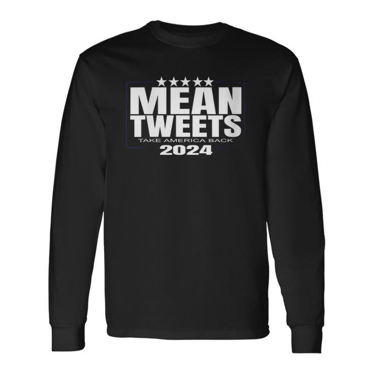Mean Tweets Mean Tweets 2024 4Th Of July V-Neck Long Sleeve T-Shirt