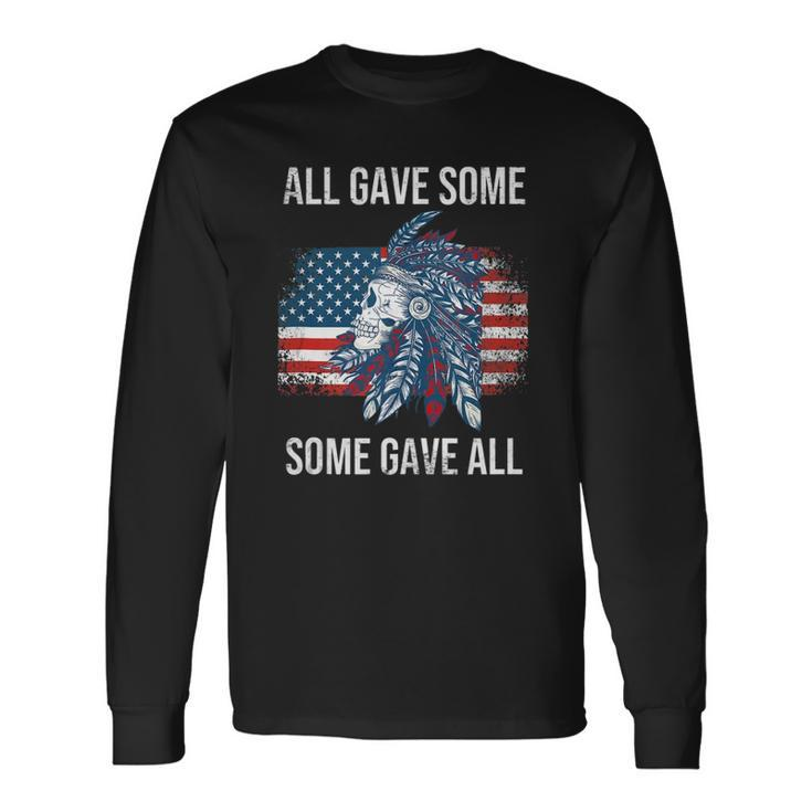 Memorial Day Military Vintage Us Patriotic American Skull Long Sleeve T-Shirt T-Shirt