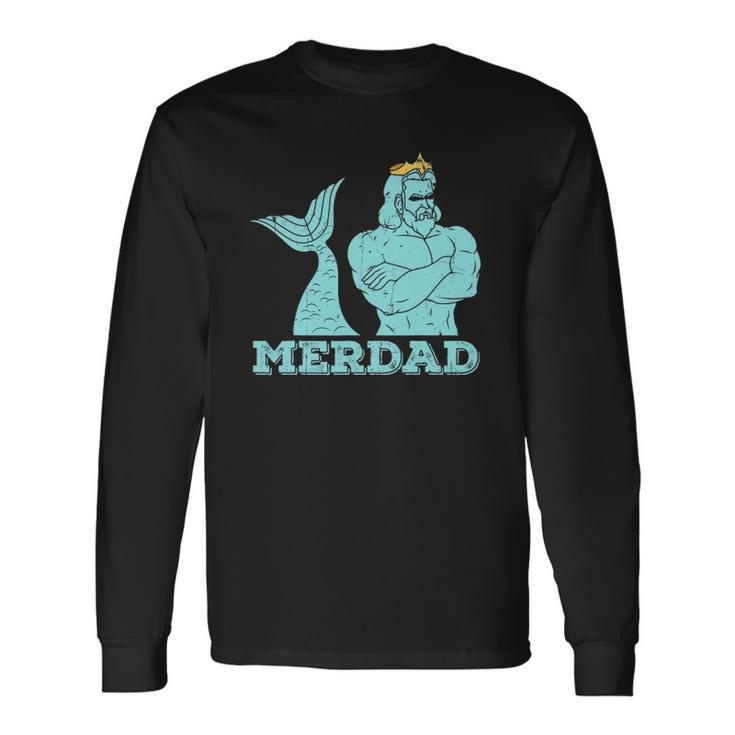 Merdad Security Merman Mermaids Daddy Fathers Day Dad Long Sleeve T-Shirt T-Shirt