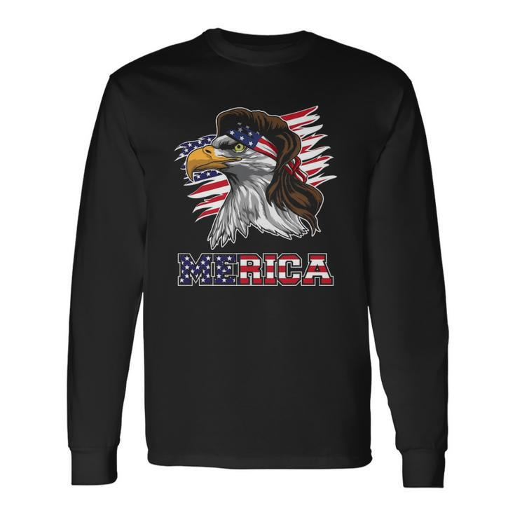 Merica American Bald Eagle Mullet Long Sleeve T-Shirt T-Shirt