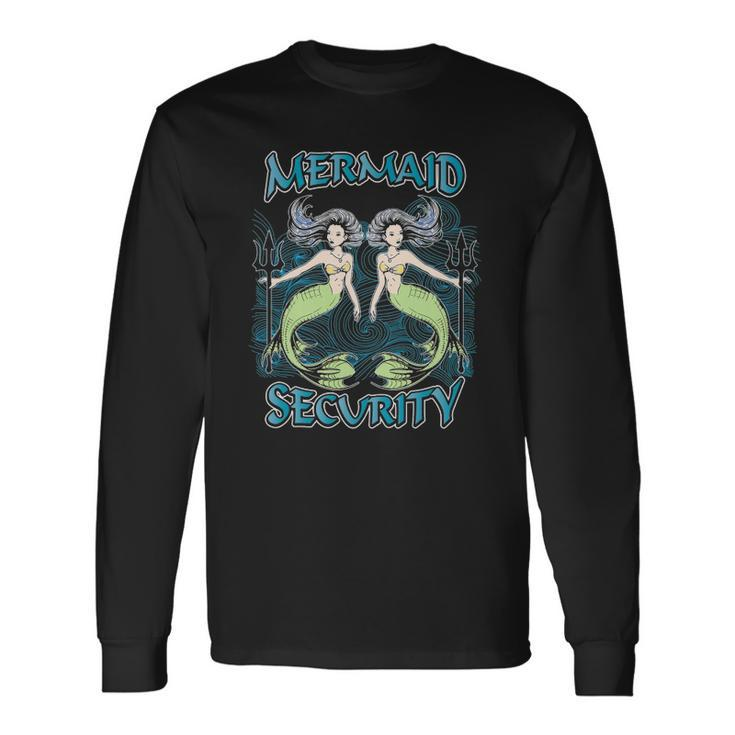 Mermaid Security Merman Swimming Long Sleeve T-Shirt T-Shirt