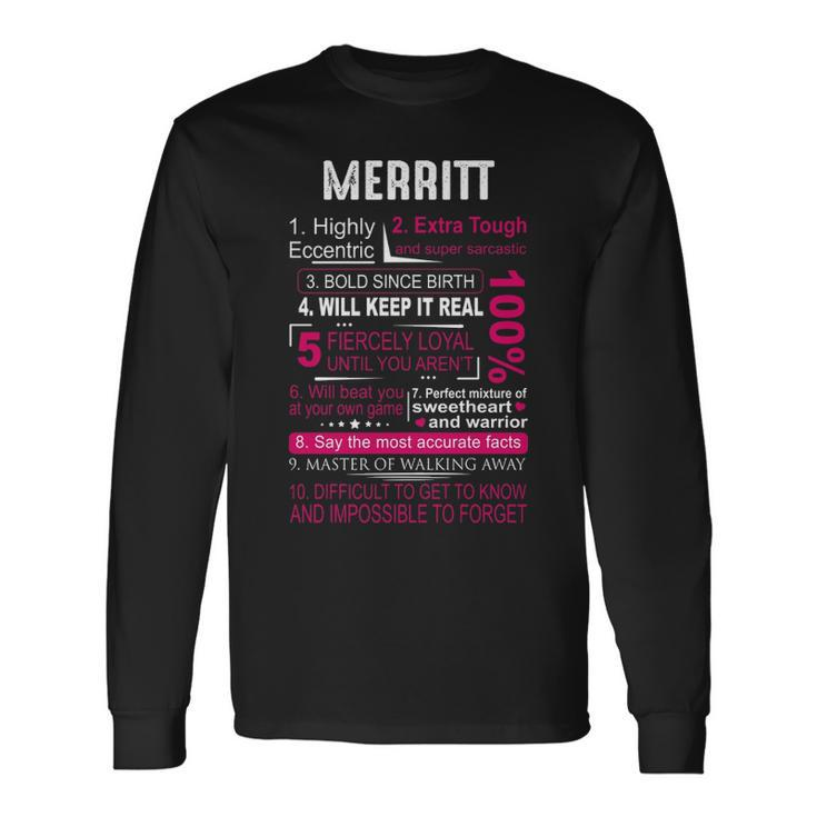 Merritt Name Merritt V2 Long Sleeve T-Shirt