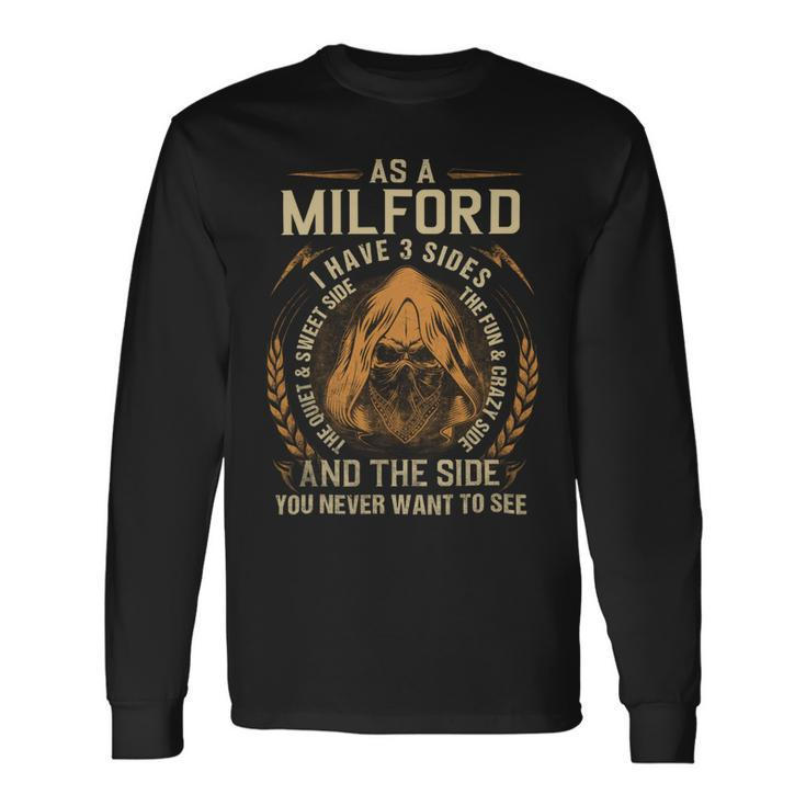 Milford Name Shirt Milford Name Long Sleeve T-Shirt