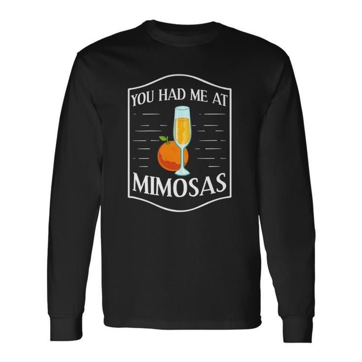 Mimosa Drink Recipe Bar Glass Long Sleeve T-Shirt