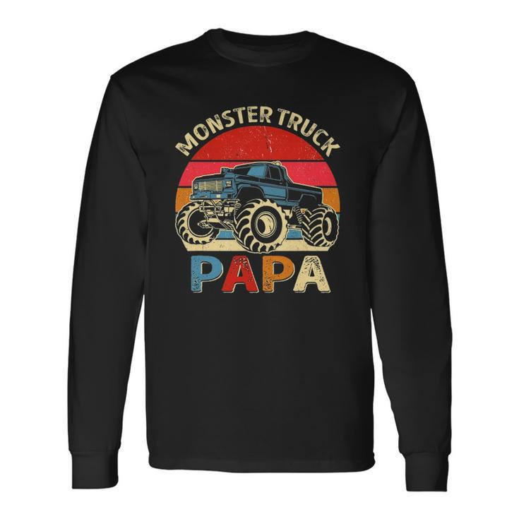 Monster Truck Papa Matching Birthday Party Long Sleeve T-Shirt T-Shirt