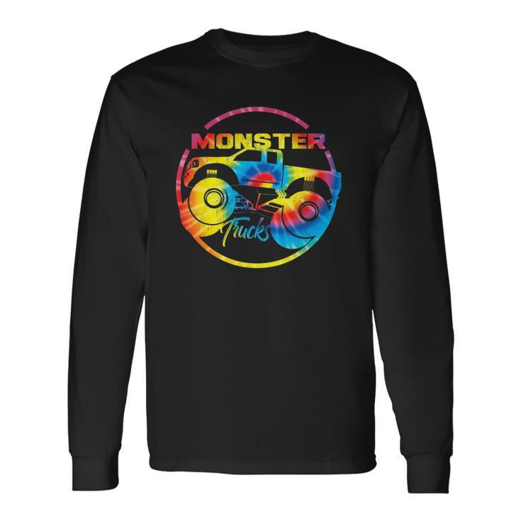Monster Trucks Retro Tie Dye Off Road Lovers Long Sleeve T-Shirt
