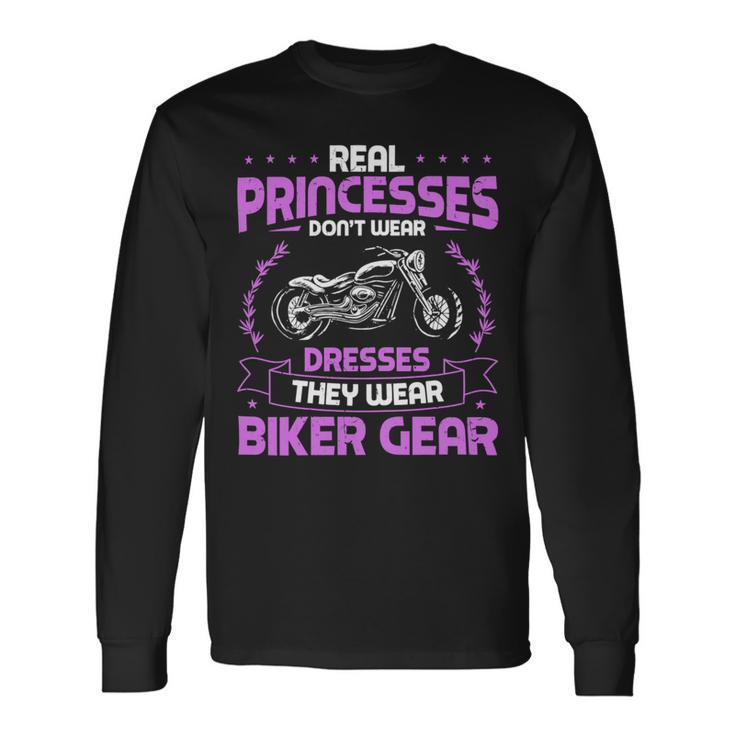 Motorcycle Real Princesses Wear Biker 483 Shirt Unisex Long Sleeve