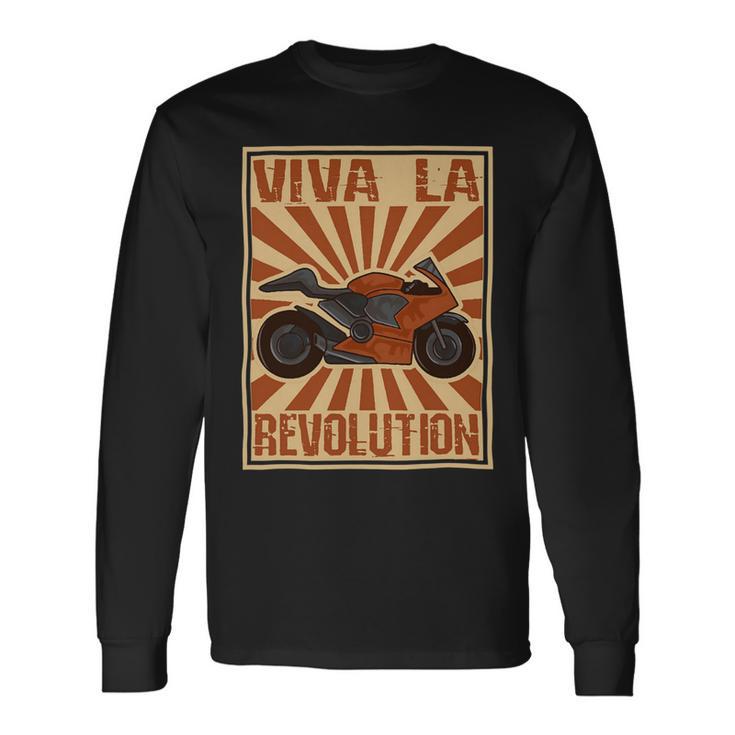 Motorcycle Retro Color Woodblock 482 Shirt Unisex Long Sleeve