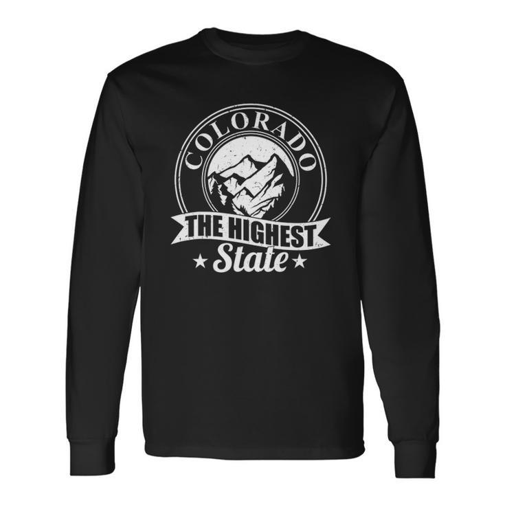 Mountain Outdoor Colorado The Highest State Long Sleeve T-Shirt T-Shirt