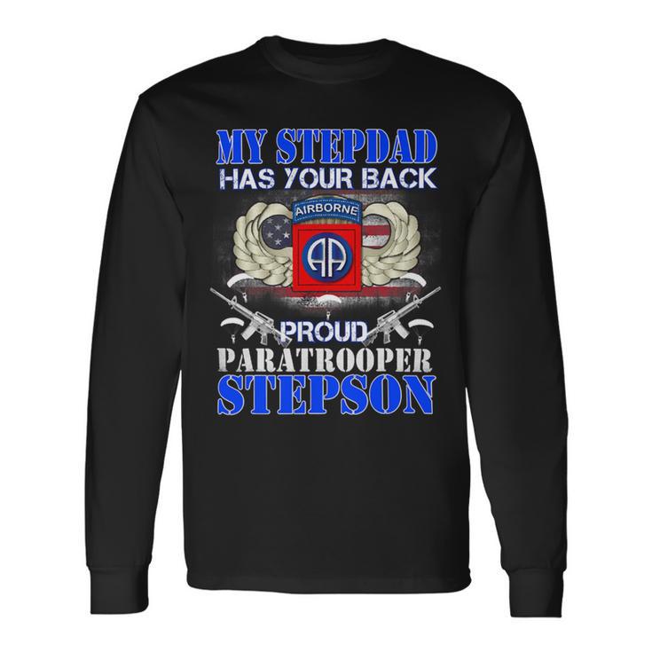 My Stepdad Has Your Back Proud Army 685 Shirt Unisex Long Sleeve Gifts ideas