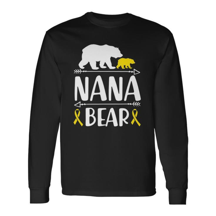 Nana Bear Childhood Cancer Awareness Grandma Of A Warrior Long Sleeve T-Shirt T-Shirt