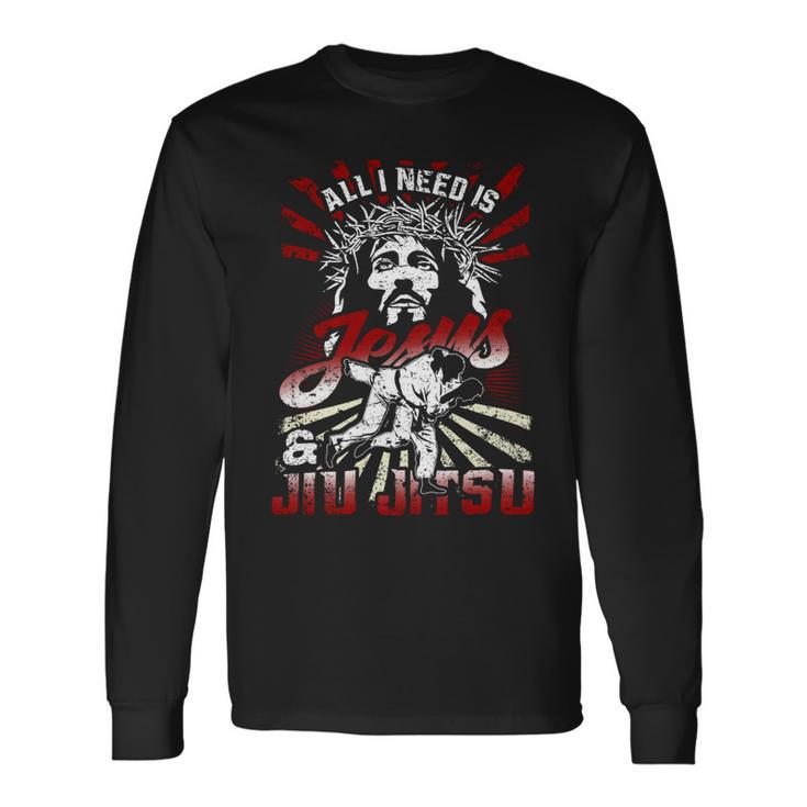 All I Need Is Jesus And Jiu Sitsu Combat Sport Dd Long Sleeve T-Shirt Gifts ideas