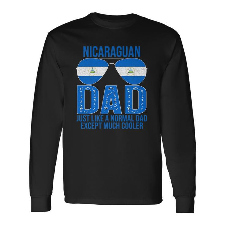 Nicaraguan Dad Nicaragua Flag Sunglasses Fathers Day Long Sleeve T-Shirt T-Shirt