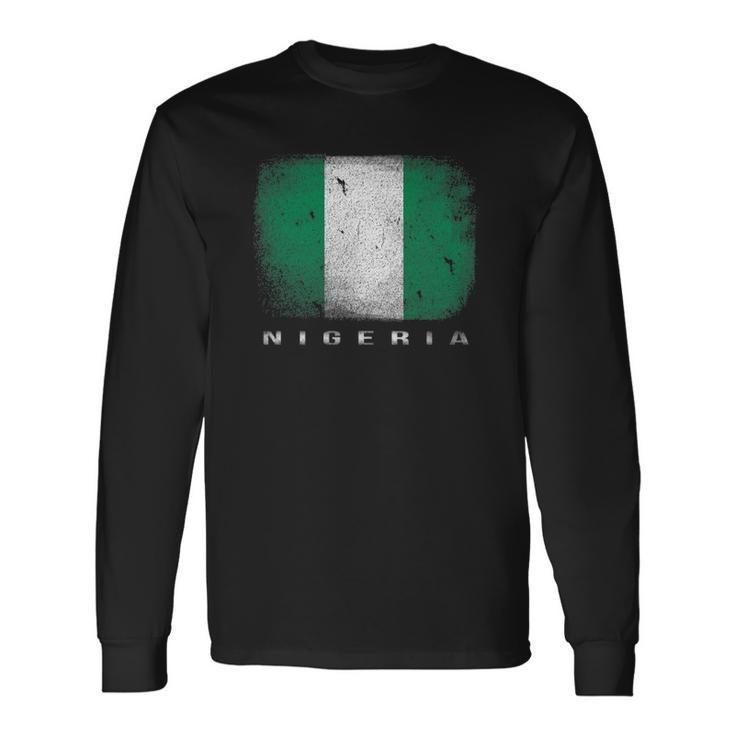 Nigeria Nigerian Flag Souvenir Long Sleeve T-Shirt Gifts ideas