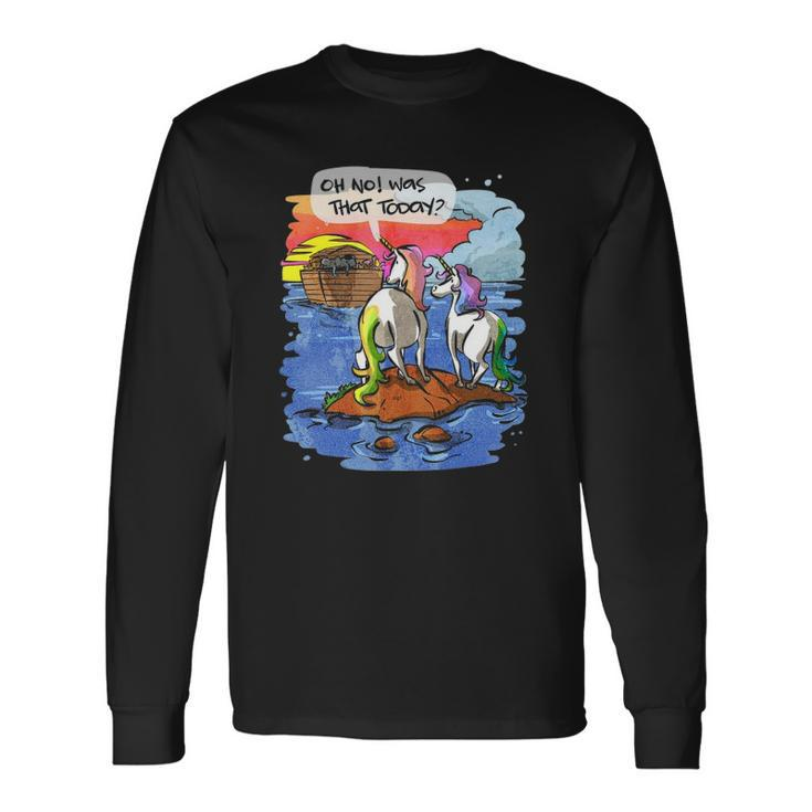 Noah Guy Unicorn Noahs Ark For Girls And Adults Long Sleeve T-Shirt T-Shirt