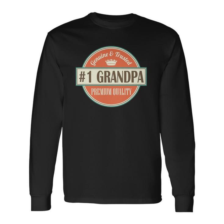 Number 1 Grandpa 1 Grandfather Fathers Day Long Sleeve T-Shirt T-Shirt