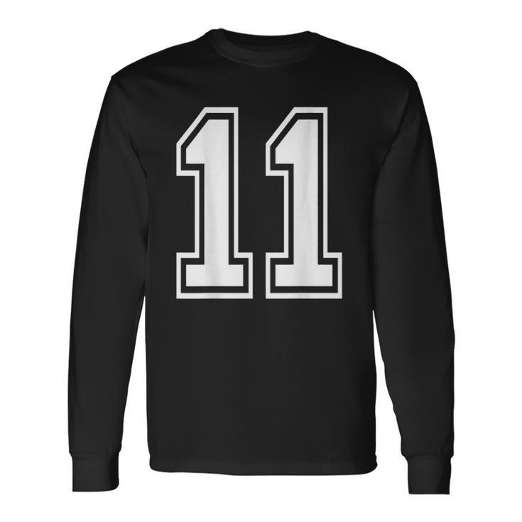 Number 11 Sports Player Number Back Of Long Sleeve T-Shirt T-Shirt