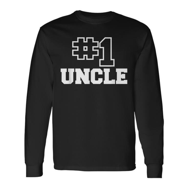 Number One Uncle No 1 Best Bro Sibling Long Sleeve T-Shirt