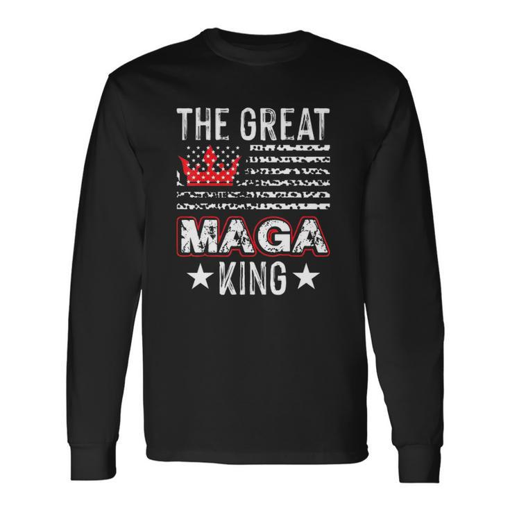 Old The Great Maga King Ultra Maga Retro Us Flag Long Sleeve T-Shirt T-Shirt