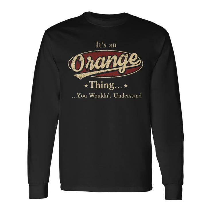 Orange Shirt Personalized Name Shirt Name Print Shirts Shirts With Name Orange Long Sleeve T-Shirt