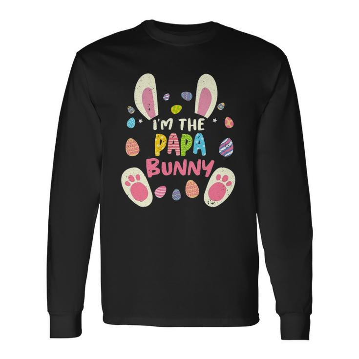 Papa Easter Matching Party Bunny Face Costume Long Sleeve T-Shirt T-Shirt