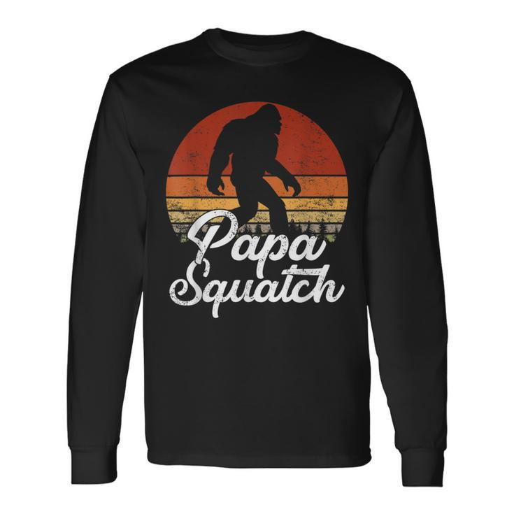 Papa Squatch Dad Bigfoot Sasquatch Vintage Retro Fathers Day Long Sleeve T-Shirt T-Shirt