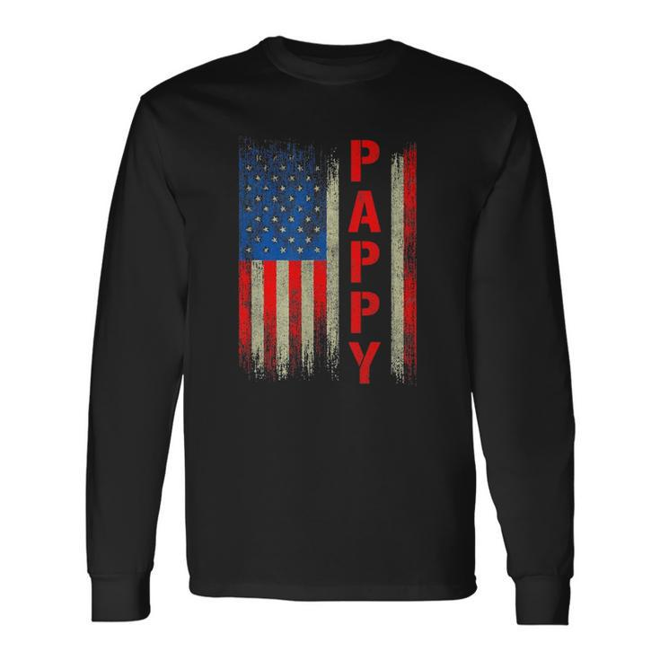 Pappy America Flag Fathers Day Long Sleeve T-Shirt T-Shirt
