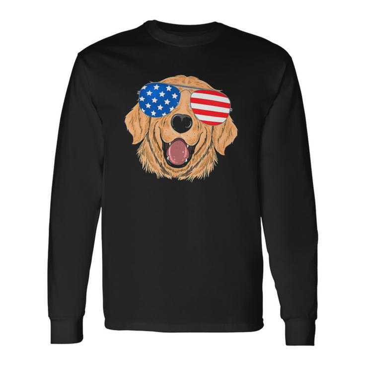 Patriotic Golden Retriever Dog 4Th Of July Long Sleeve T-Shirt T-Shirt