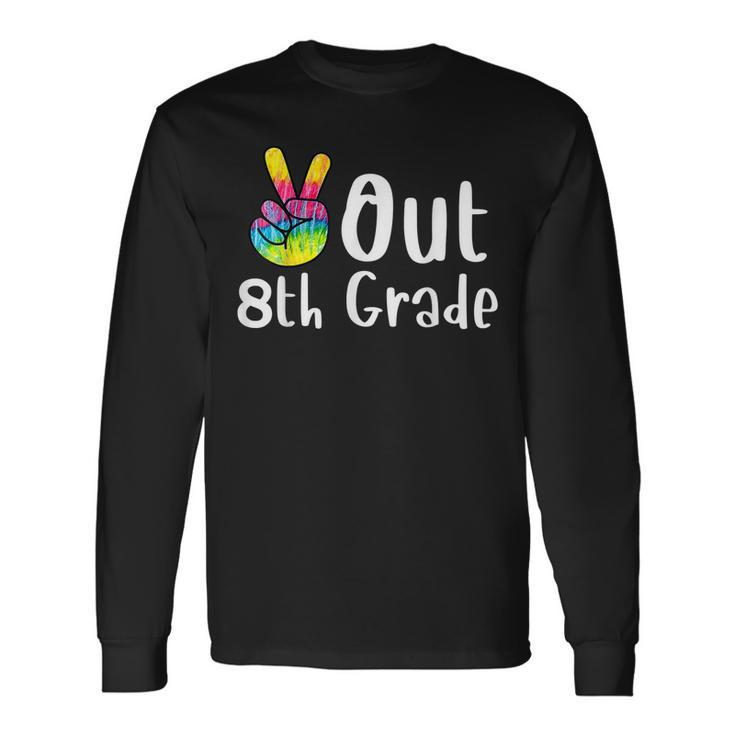 Peace Out 8Th Grade Tie Dye Graduation Class Of 2022 Virtual V2 Long Sleeve T-Shirt T-Shirt Gifts ideas