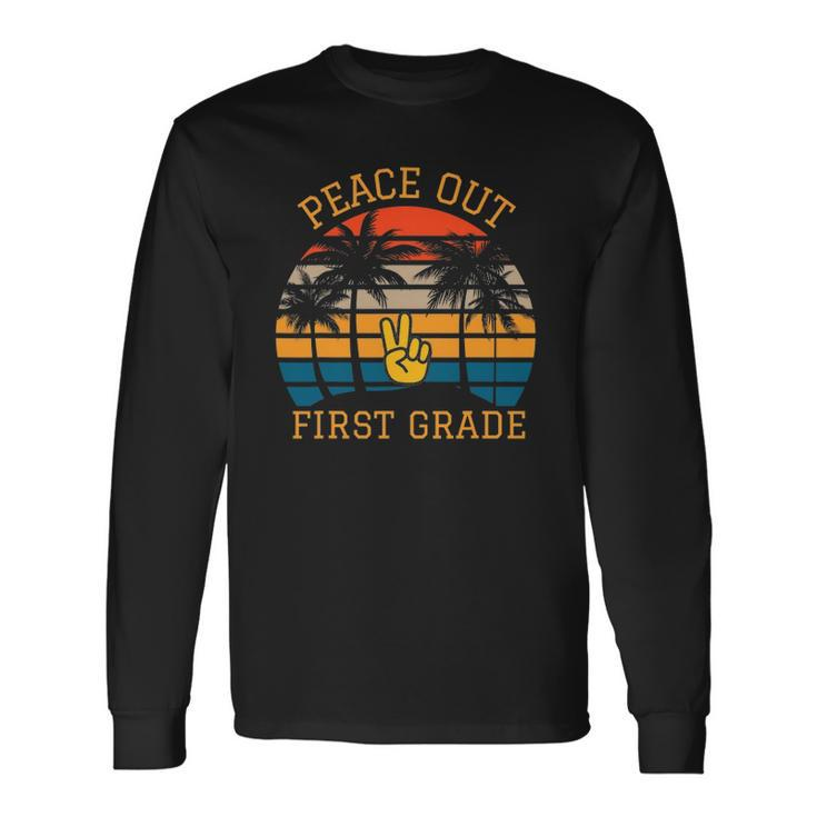 Peace Out First Grade Last Day Of School Graduation Student Long Sleeve T-Shirt T-Shirt