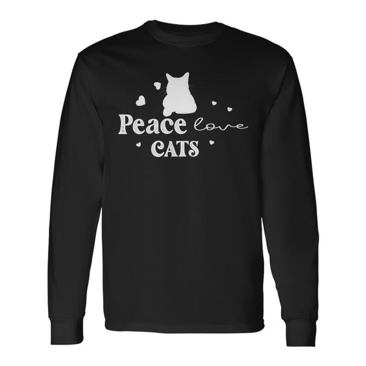 Peace Love Cats Animal Lover Cat Lover Long Sleeve T-Shirt