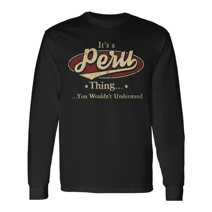 Peru Shirt Personalized Name Shirt Name Print Shirts Shirts With Name Peru Long Sleeve T-Shirt