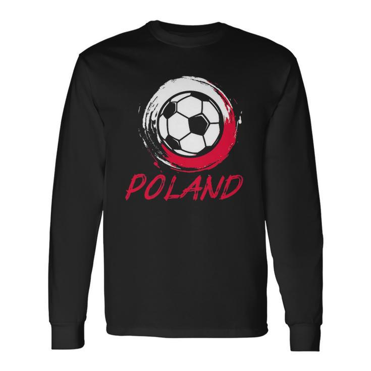 Poland Polish Soccer Jersey I Flag Football Long Sleeve T-Shirt T-Shirt