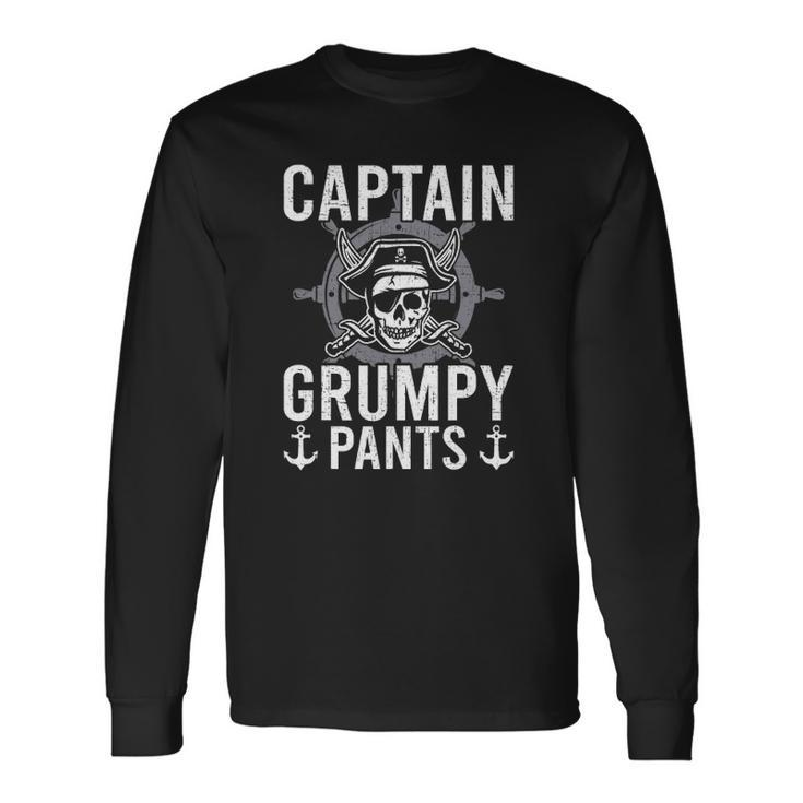 Pontoon Captain Grumpy Pants Pontooning Long Sleeve T-Shirt T-Shirt