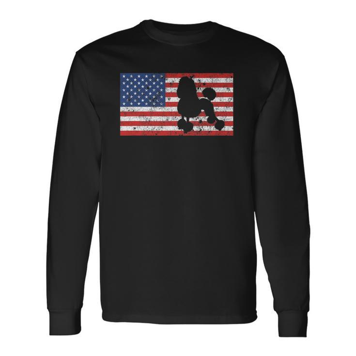 Poodle S Poodle 4Th Of July Flag America Long Sleeve T-Shirt T-Shirt