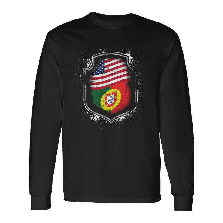 Portuguese American Flags Of Portugal And America Long Sleeve T-Shirt T-Shirt