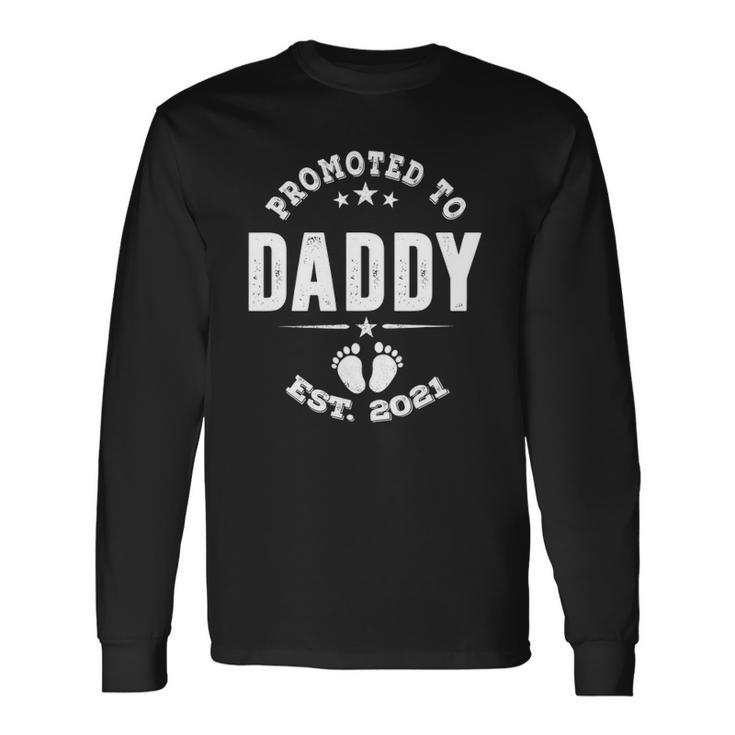 Promoted To Daddy 2021 Pregnancy Announcement Baby Shower Long Sleeve T-Shirt T-Shirt