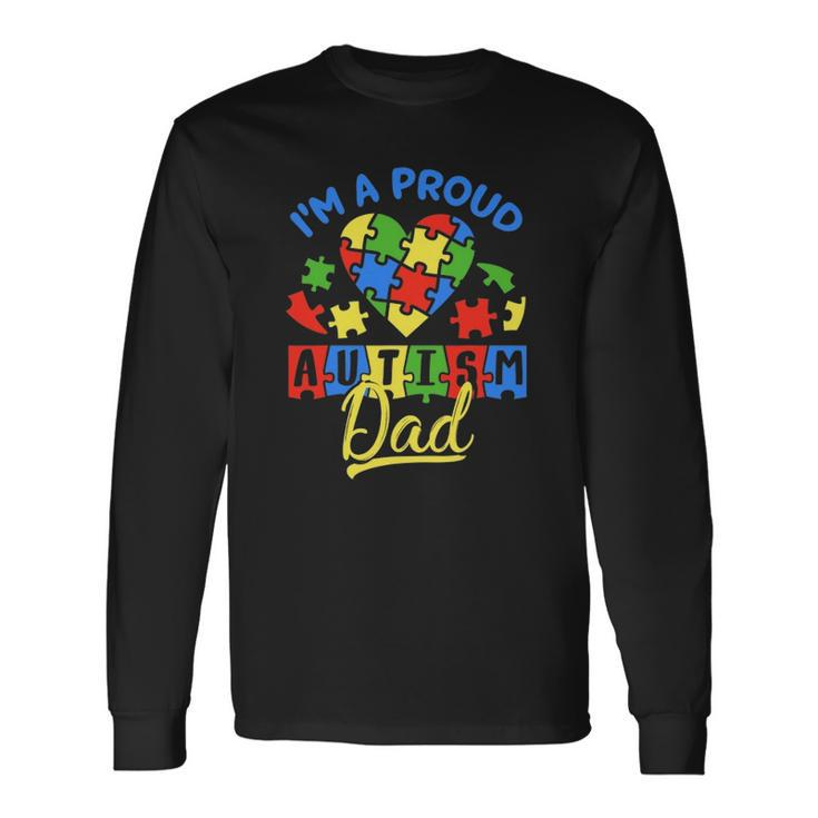 Proud Autism Dad Awareness Father Day Autistic Son Daughter Long Sleeve T-Shirt T-Shirt