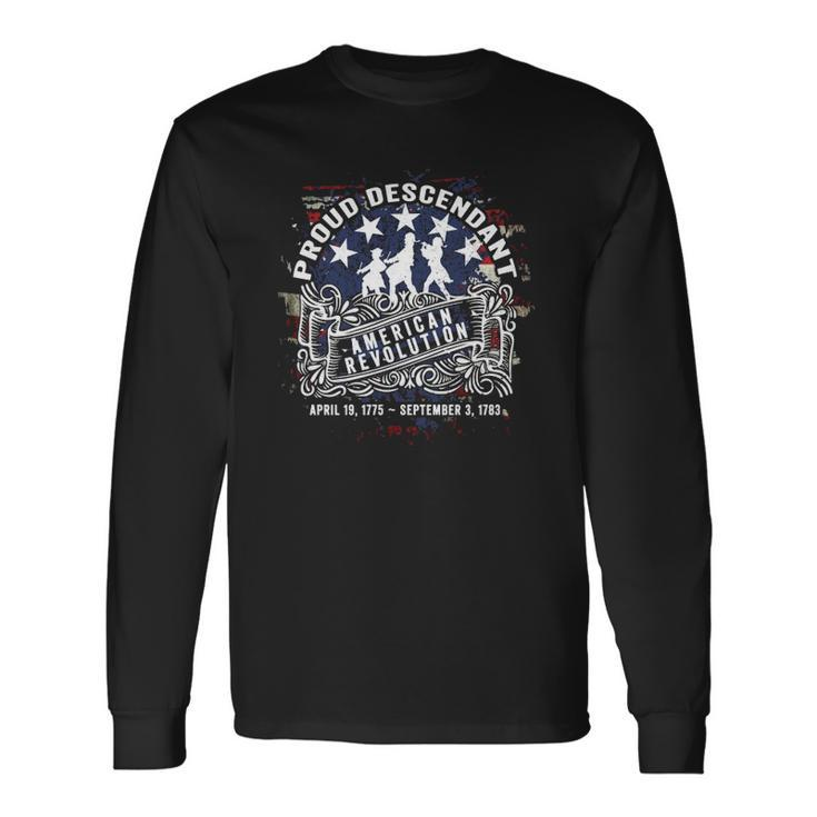 Proud Descendant American Revolution Fife And Drum 4Th Of July Long Sleeve T-Shirt T-Shirt