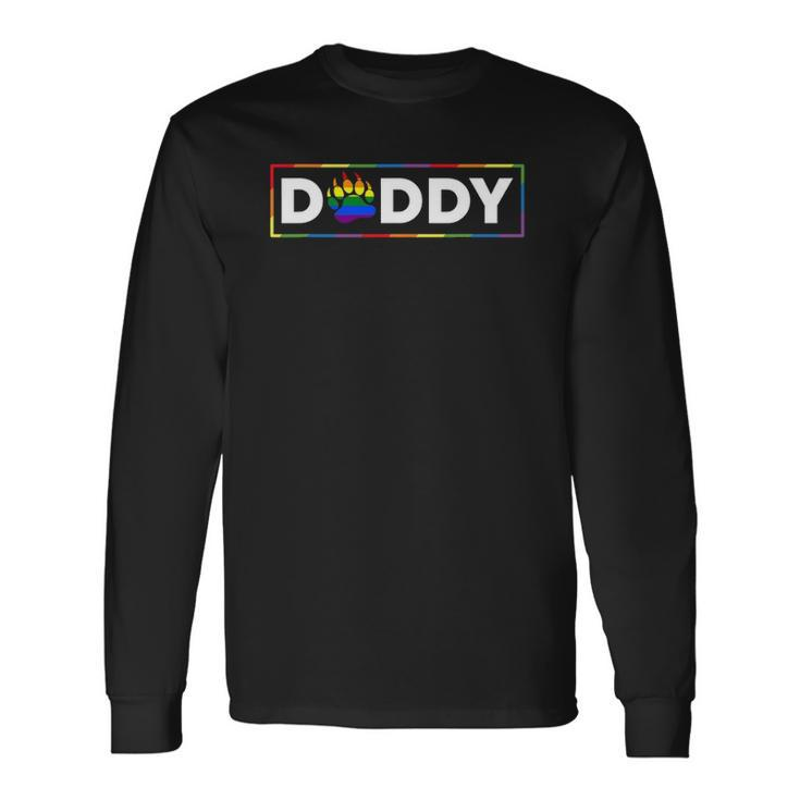 Proud Gay Daddy Bear Paw Pride Rainbow Lgbtq Dad Fathers Day Long Sleeve T-Shirt T-Shirt